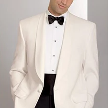 Одежда для жениха на заказ цвета слоновой кости, мужские свадебные костюмы цвета слоновой кости на одной пуговице, свадебные костюмы для мужчин цвета слоновой кости с белым жилетом, свадебные костюмы для мужчин цвета слоновой кости