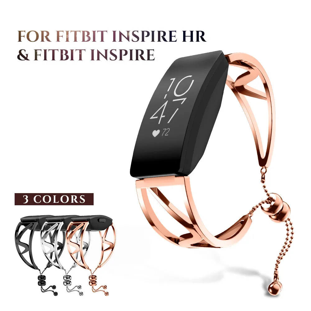 Ремешок для часов из нержавеющей стали для Fitbit Inspire полосы ювелирные изделия кисточка Orname для Fitbit Inspire HR сменный браслет металлический ремешок