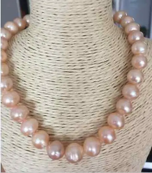 

natural 11-12mm Japanese pink kasumi pearl necklace 18inch (9.13)