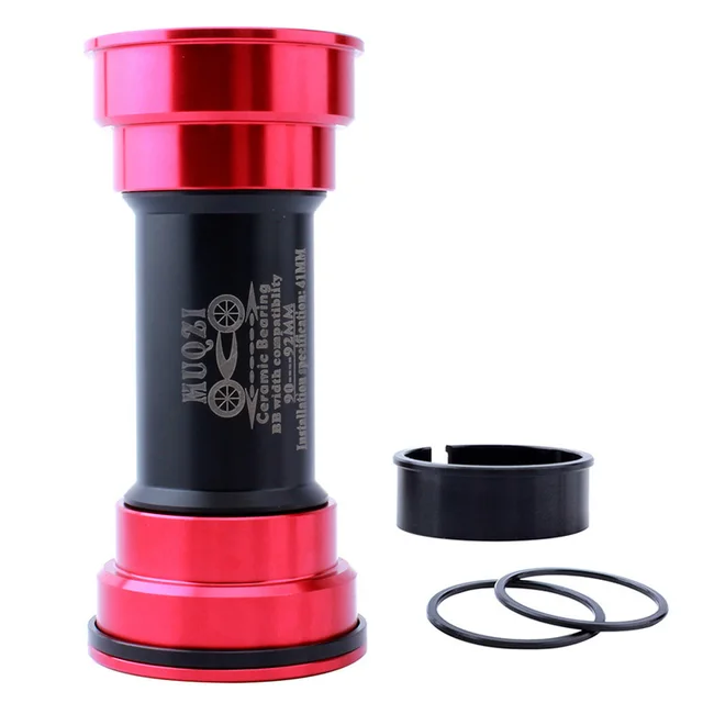 Bicycle Bike Ceramic Peilin Axis Bottom Bracket Bicycle Press Fit BB Screw/Thread Type Bottom Bracket BB Bike Tooth Plate Axis Press fit BB Red