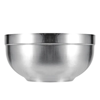

FDA Grade Double Wall Bowl for Salad Vegetables Fruits Stainless Steel Smooth Surface Kids Firm Rice Bowls