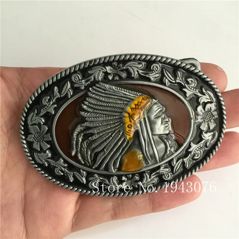 Retail New Style 3D Indian Western Cowboy Belt Buckle With 88*60mm 83g