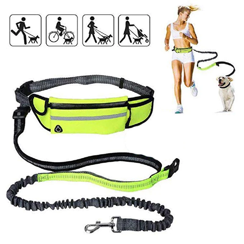 

HELLOMOON 4 Pcs Pet Dog Leash Running Traction Rope Set Sports Suit for Dogs Reflective Straps for Puppy Walk Running Walking