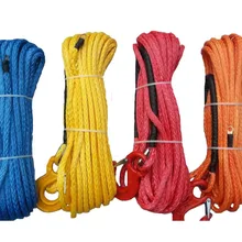 12 мм* 30 м синий желтый красный оранжевый цвет синтетический трос лебедки с крюком