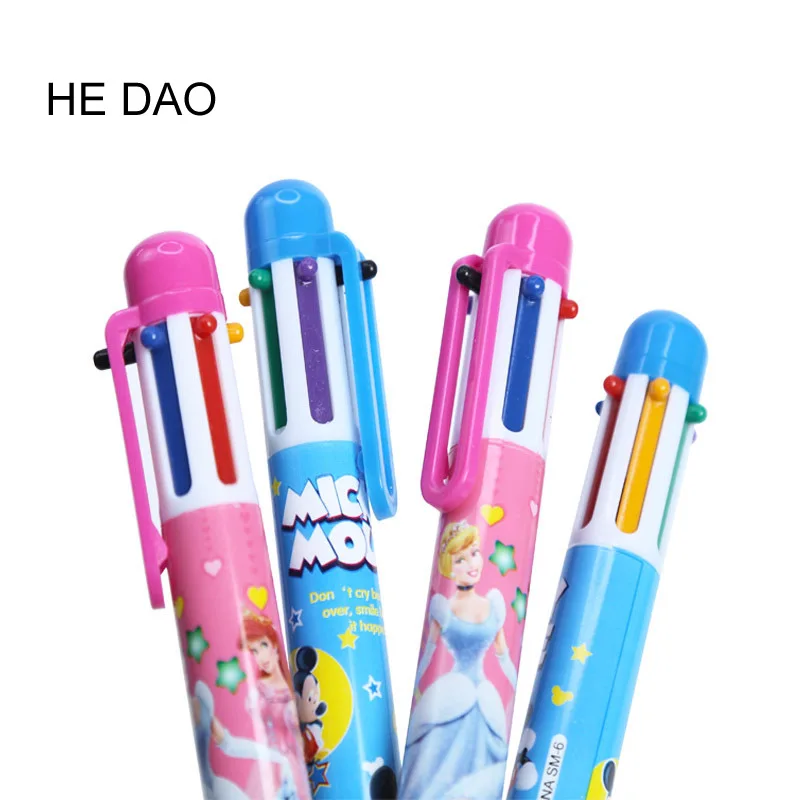 

New Arrival Novelty Multicolor Ballpoint Pen Multifunction 6 In1 Colorful Stationery Creative School Supplies