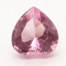 40pcs 5mm heart Pink Tourmaline October birthstone Floating Charm formemory love locket LFC_055