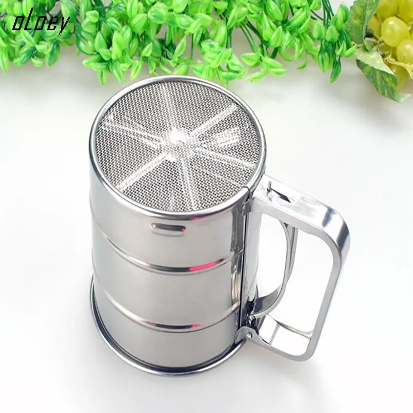 

15.5*9.5cm Flour Sifter Mug Shaped Large capacity Scale Show Dense Mesh Single-deck Coffee Sugar Powder Dusting Filtering Sieve
