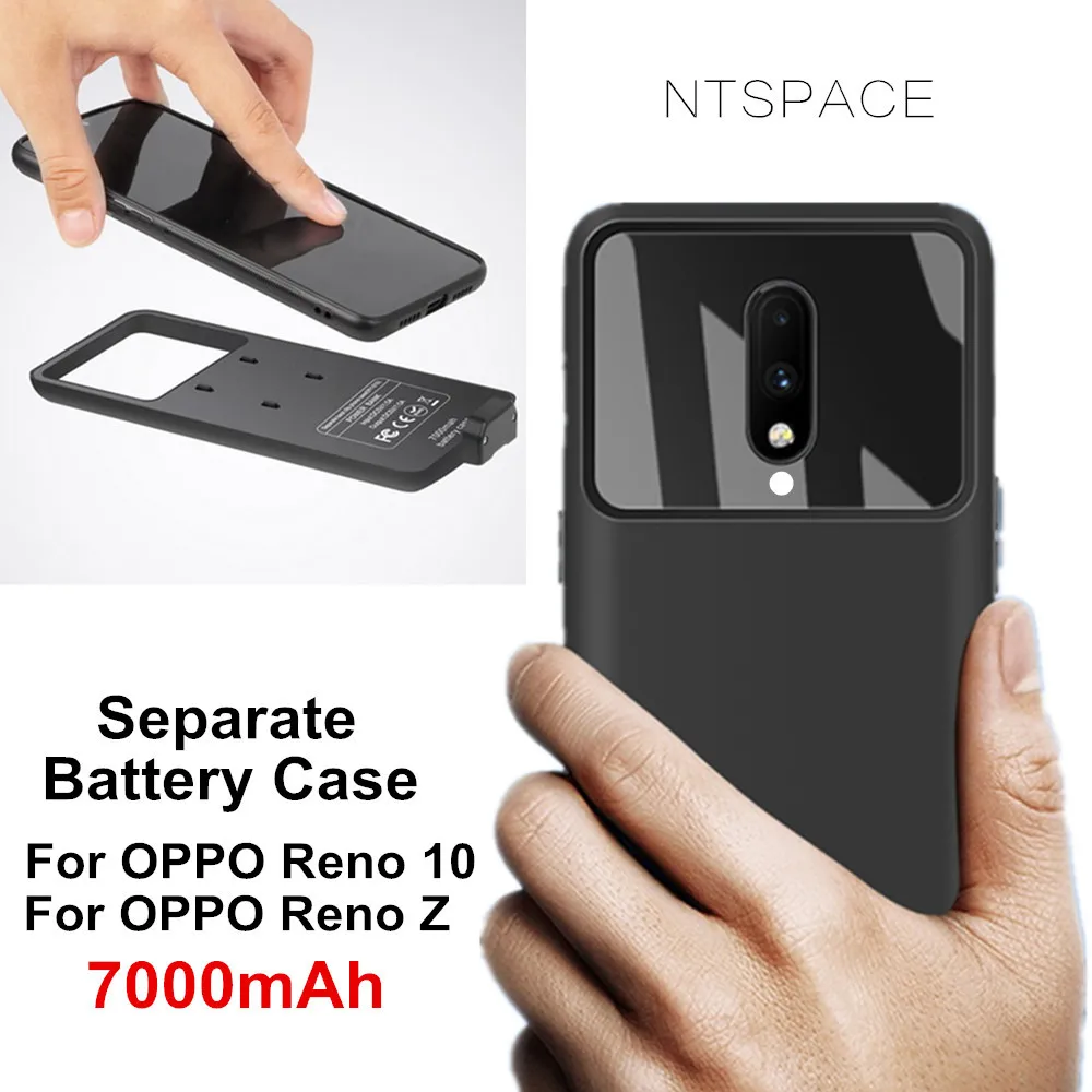 

NTSPACE Battery Charger Case For OPPO Reno Z Power Case 7000mAh Power Bank Charging Case For OPPO Reno 10 External Battery Power