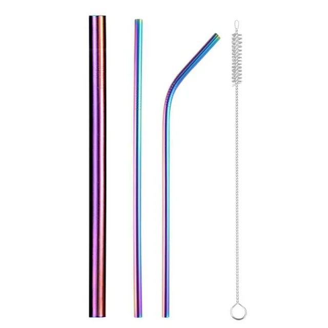 Extra Wide Straw Reusable Stainless Steel Drinking Straw Metal Straw For Smoothies Tapioca Pearls Milk Tea Juice Bar Tools hybrid E