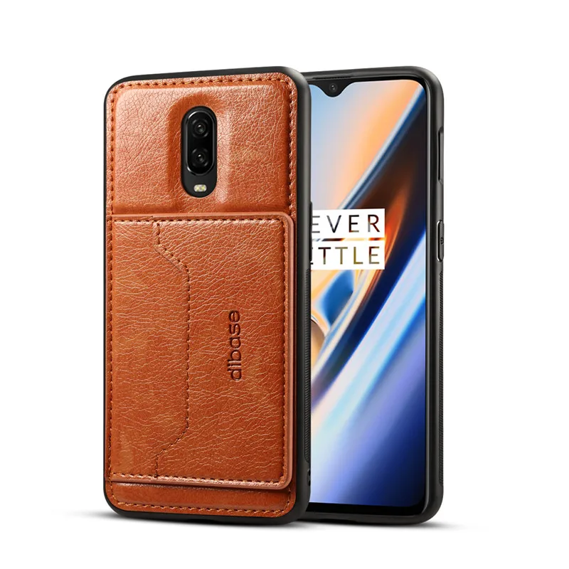 Для OnePlus 6 T 6 5T откидная крышка из искусственной кожи держатель для карт слоты силиконовый чехол-бумажник для One Plus 6 T 5T 7 Pro Oneplus7 чехол для телефона - Цвет: Хаки