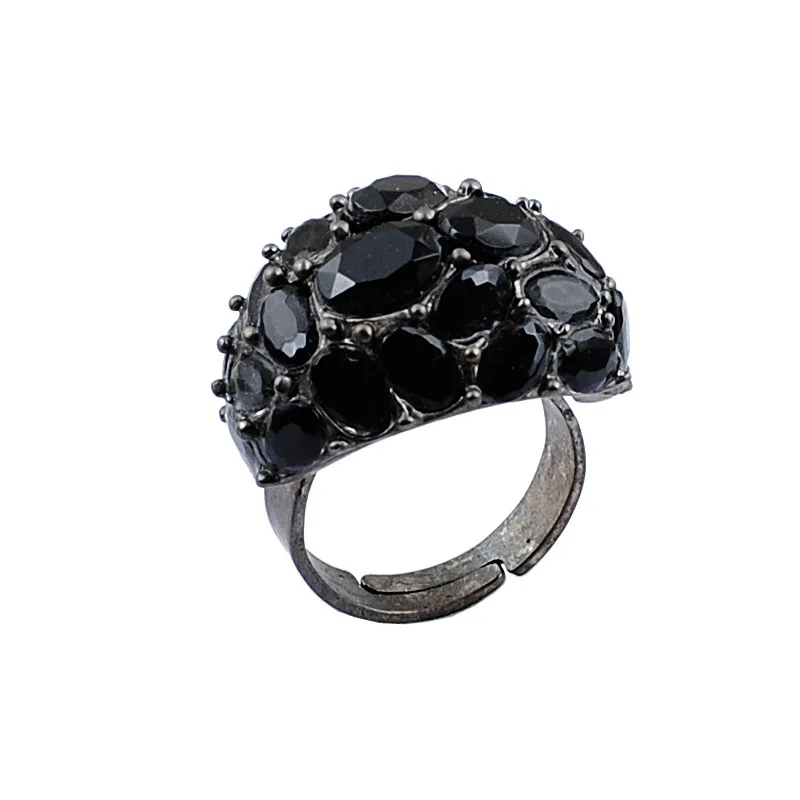 

Black gun plated zinc alloy rings fashion ladies ring Free Shipping