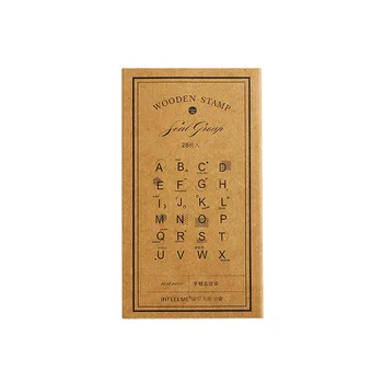 

28pcs/lot Cool DIY Alphabets Theme Mini Wooden Stamps Pack Planner Diary Deco Supplies Free Shipping