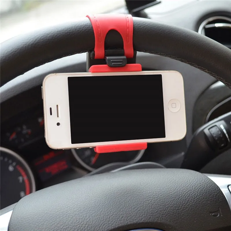 Universal-Car-Steering-Wheel-Mobile-Phone-Holder-Rubber-Bracket-For-iPhone-5S-6-plus-Samsung-Galaxy