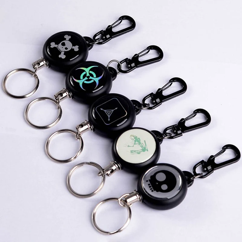 

Retractable Key Ring Safety Anti-lost Badge Key Chain Outdoor Survival Multi Tools Carabiner Camping EDC Wire Keychain