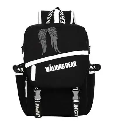 The Walking Dead Hoodie Zombie Daryl Dixon Wings Backpacks Student Shoulder Bags
