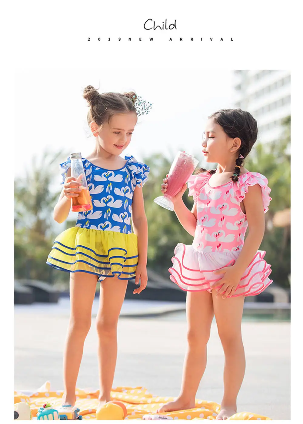 Lace One Piece Swimsuit For Girls Animal Print Children Swimwear Child Ruffle Swim Suit Kids Skirt Bathing Suit 2-14 Year Beach