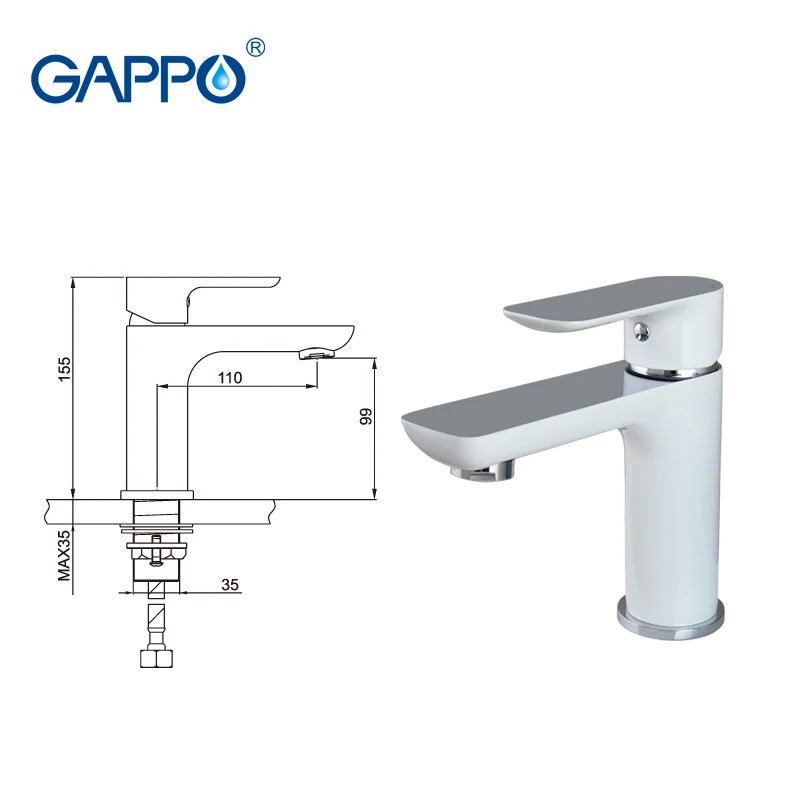 GAPPO кран для раковины, белый смеситель для ванной комнаты, кран для водопада, кран для ванной комнаты, кран для ванной, кран для раковины