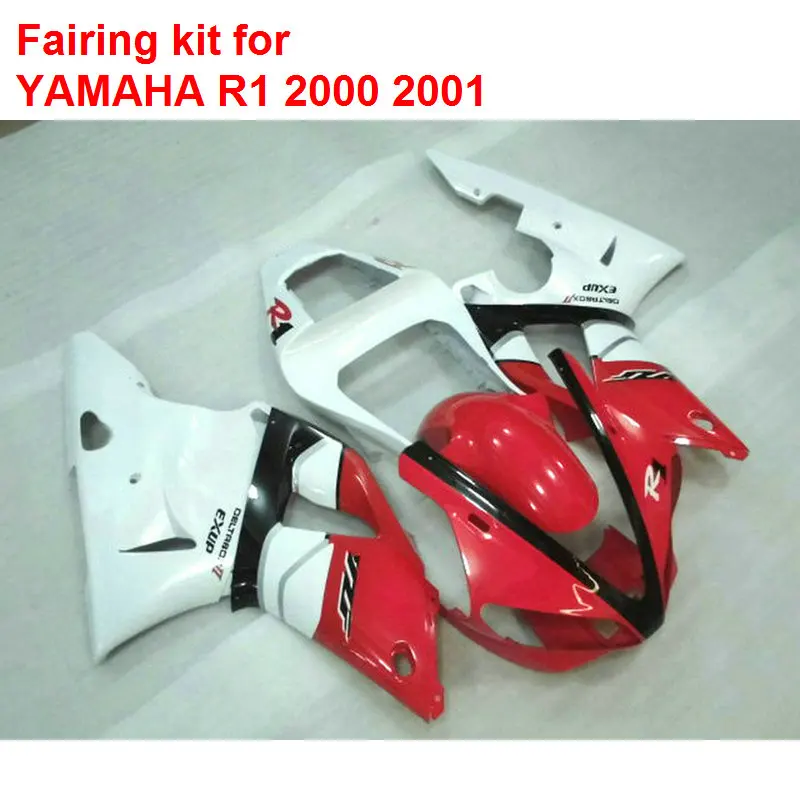 

MOTOMARTS Fit for YAMAHA fairings YZF R1 00 01 red white bodywork parts fairing kit YZFR1 2000 2001 BA05