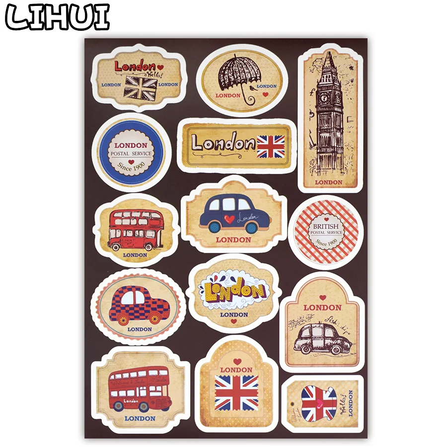 

1 PCS Retro London Matte Sticker Taxi Travel British Royal Style Graffiti Decal Stickers to DIY Laptop Skateboard Luggage Guitar