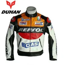 DUHAN Moto GP motorcycle REPSOL Racing Leather Jacket VS02 orange blue M L XL XXL 3XL