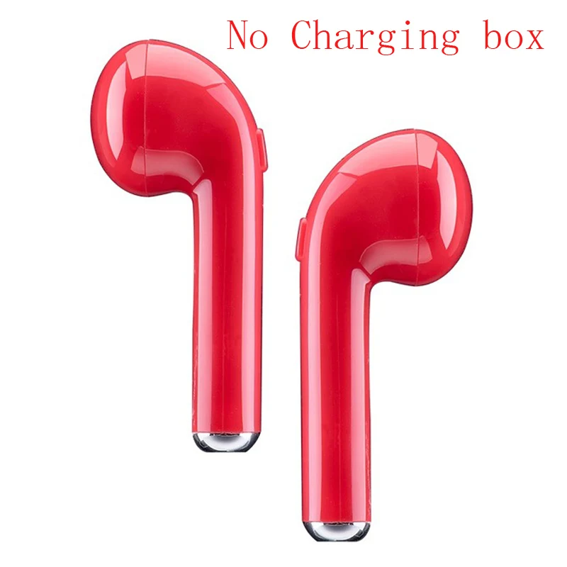 I7S TWS Bluetooth наушники Близнецы наушники микрофон в Уши Беспроводные наушники с зарядной коробкой гарнитура для Iphone X samsung S8 S9 Note - Цвет: Twins Red
