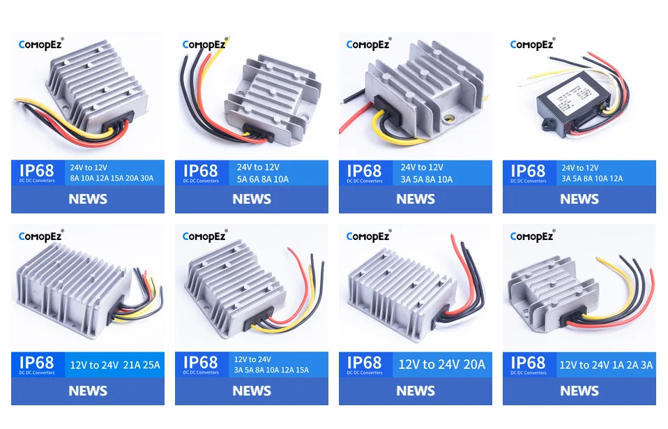 12 V-24 V 3A 5A 8A 10A 12A 15A напряжение постоянного тока преобразователь Водонепроницаемый IP68 CE сертифицированный 12VDC для 24VDC 10AMP повышающий преобразователь постоянного тока