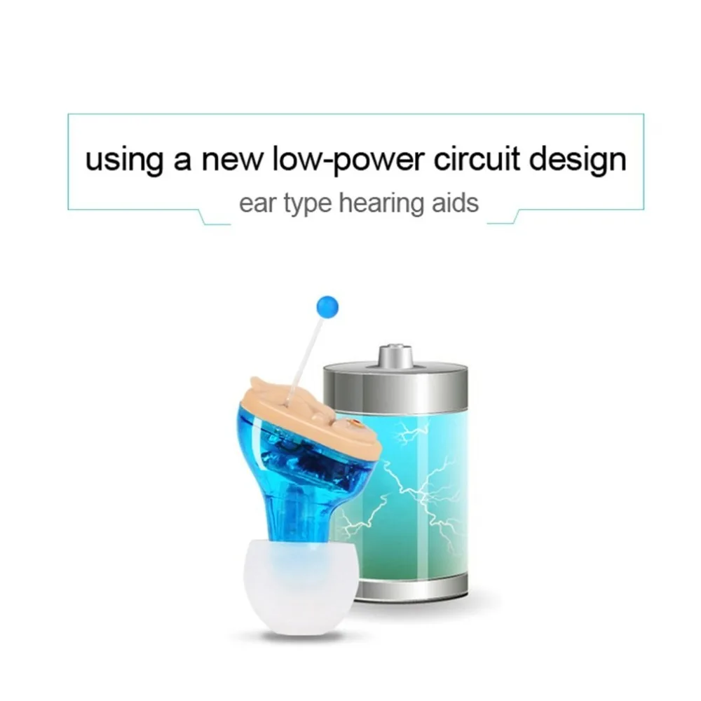 U-Kiss Hearing Aids Noise Reduction Invisible Adjustable Hearing Aid Sound Voice Amplifier Enhancer CIC Mini In-Ear Care Tools