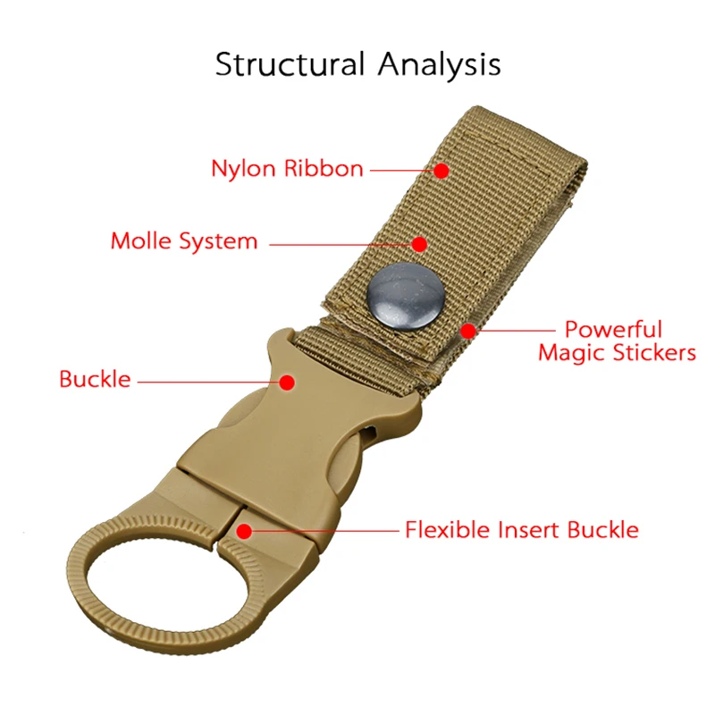2 шт., портативная вешалка для бутылок, карабин, для альпинизма, пешего туризма, универсальный рюкзак, ремень, крючок, EDC, Quickdraw, пряжка, снаряжение для выживания на открытом воздухе