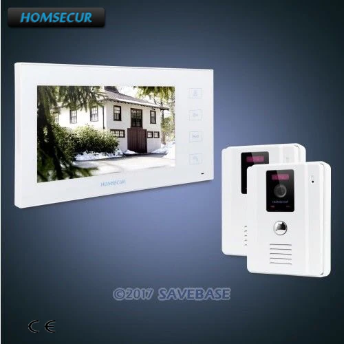

HOMSECUR 7" Video Door Phone Intercom System+White Camera+White Monitor for Home Security 2C1M