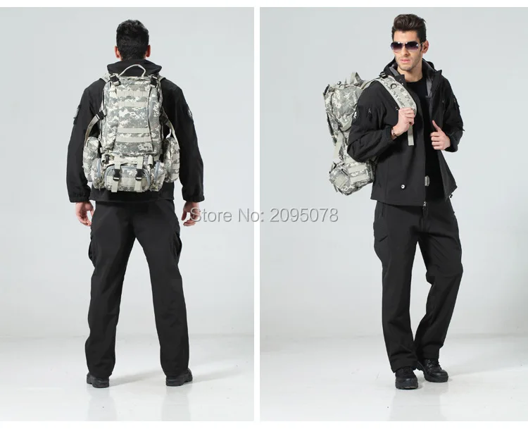 Jacket Pants TAD Shark skin Pure colour tactical jacket men set hooded outdoor hiking Mountaineering fleece