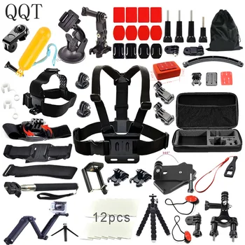 

QQT for Gopro Accessories for go pro hero 7 6 5 4 3 mounting kit for SJCAM SJ4000 xiaomi yi 4 k for eken h9 tripod Sports camera