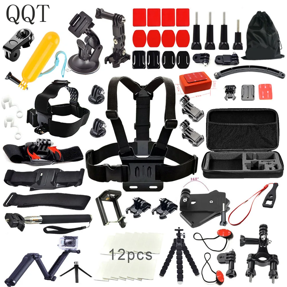 QQT para los accesorios de Gopro para ir pro hero 7 6 5 4 3 kit de montaje para la cámara SJCAM SJ4000 xiaomi yi 4 k para eken h9 trípode de la Cámara de los deportes - 1