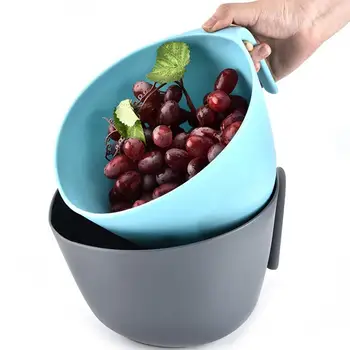 

Double Fruit Basket Wash The Popurality ABS Material Safe And Easy To Clean Drain Basket Vegetable Drip Pan Kitchen Tools