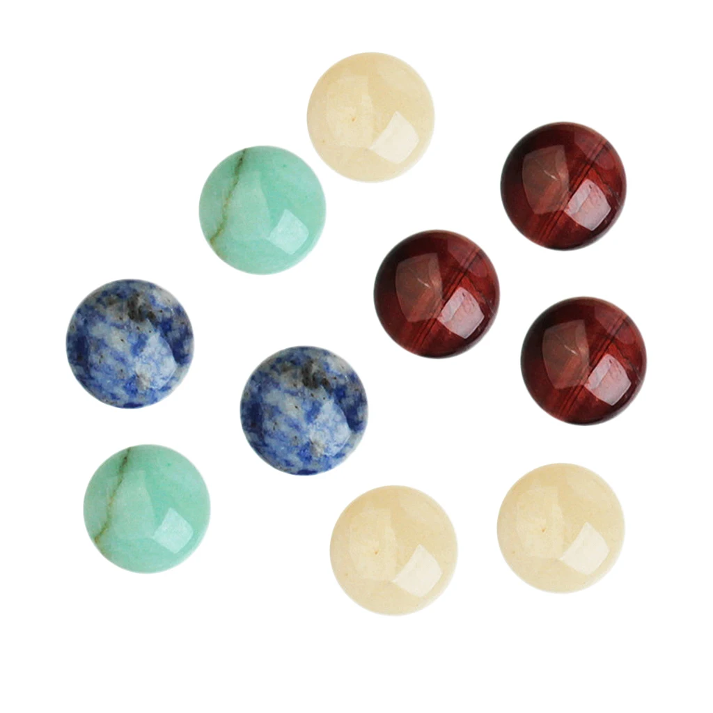 10 Pieces Jewelry Making DIY Gemstone Natural Gemstone Mixed Color Cabochon Adorn Necklaces Earrings Bracelets Accessory 8mm