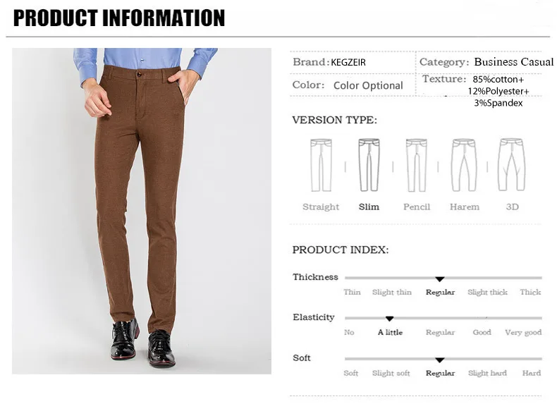 KEGZEIR New Spring Winter Skinny Pants Men Business Casual Trousers Men Brand Clothing Khaki Black Mens Fashion Pants