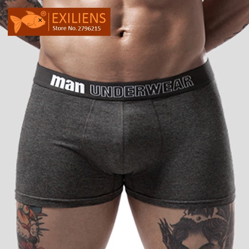 EXILIENS новые мужские боксеры мужское нижнее белье хлопок Cueca Masculina Boxershorts трусы