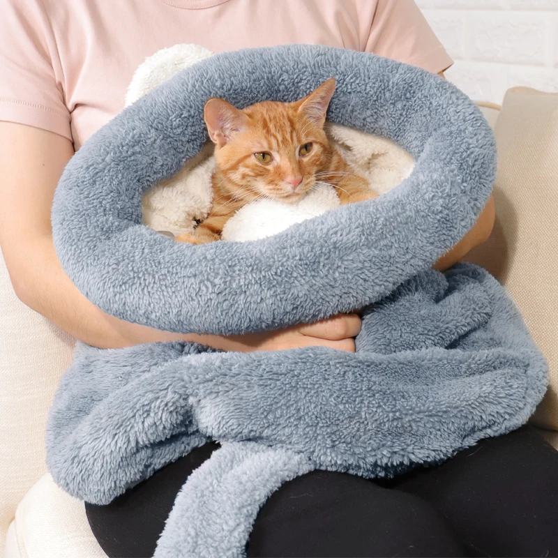 

53*60cm Warm Coral Fleece Cat Sleeping Bag Bed For Puppy Dogs Pets Cat Mat Bed Kennel House Soft Sleeping Bed