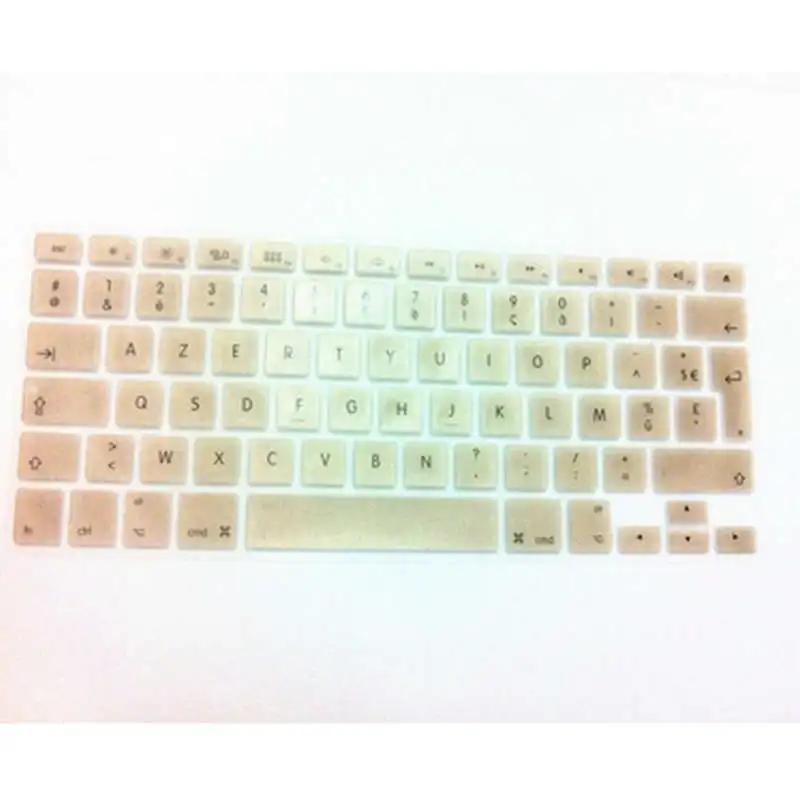 

Metallic Gold AZERTY French UK Silicone Keyboard Cover Skin Protector for MacBook Pro air 13 15" 17" Air 13 with Retina Display