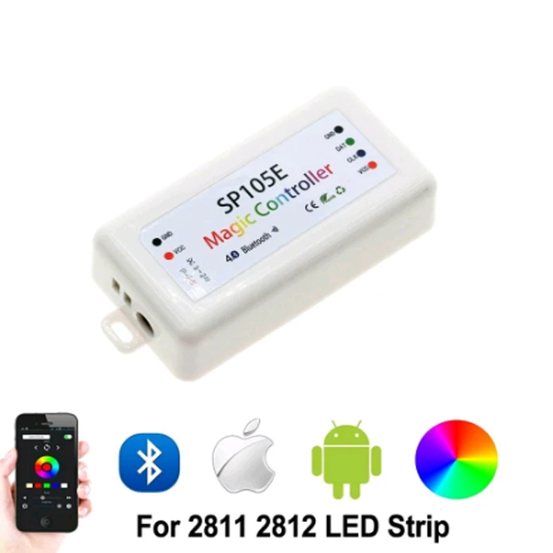 SP105E RGB контроллер Bluetooth WS2811 WS2812B ws2812 светодиодный диммер SK6812 RGBW APA102 WS2801 пикселей