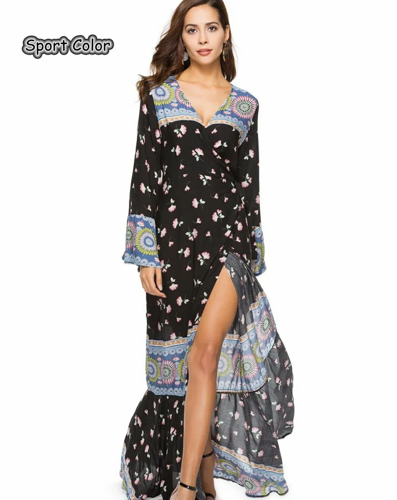 

New Arrival Women Sexy Swimsuit Cover Up Popular Beach Dress Cover Lady Bohemia Trumpet Sleeves Pareo Sarongs Bikini Tunic L-3XL