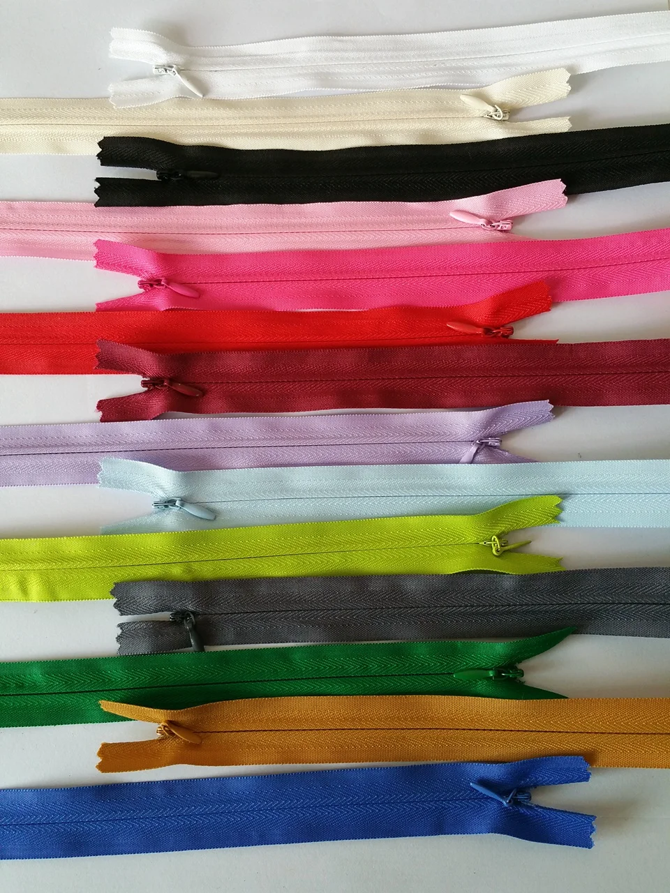 

[you can choose the colors] mixed color 14pcs Nylon invisible tape zip diy accessories clothes culottes accessories zipper 50cm