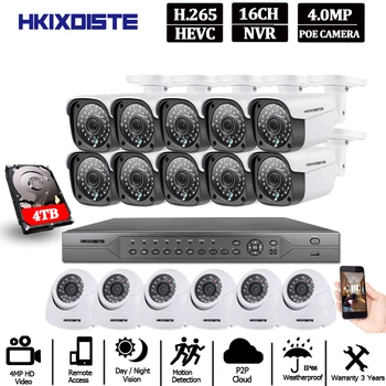 

H.265 POE NVR 16CH 5MP CCTV systems nvr 4k ultra hd Waterproof 4.0MP Security IP Camera P2P Video Surveillance System Set