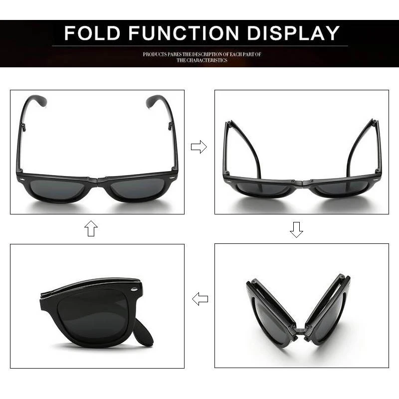 RoShari FOLD мужские поляризованные солнцезащитные очки женские брендовые