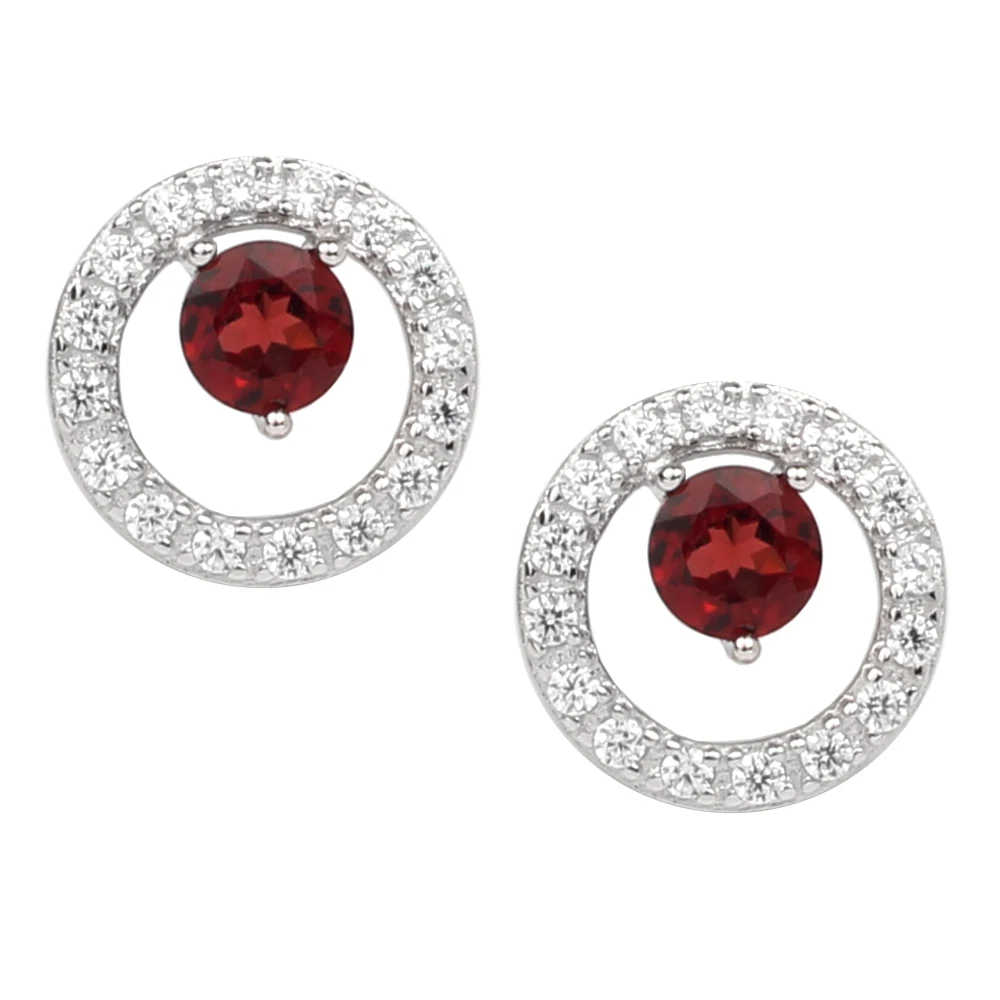 Natural 5mm Heart Cut Garnet .925 Silver Stud Earrings Natural 5mm Heart Cut Garnet .925 Silver Stud Earrings