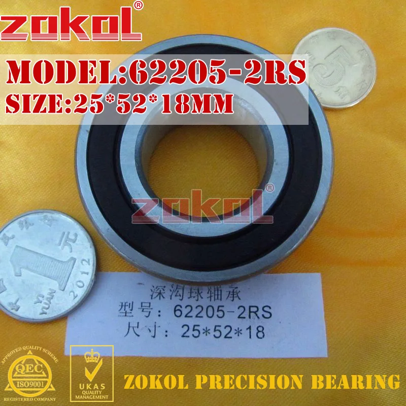

ZOKOL 62205RS bearing 62205 2RS RS 180505 62205-2RS Deep Groove ball bearing 25*52*18mm