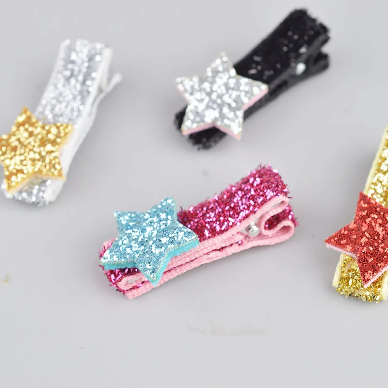 

2 pieces Safety Hair Clips Girls Glitter Hair clips Little Star Baby Girls Hair Accessories Kids Hair Clip For Children A73