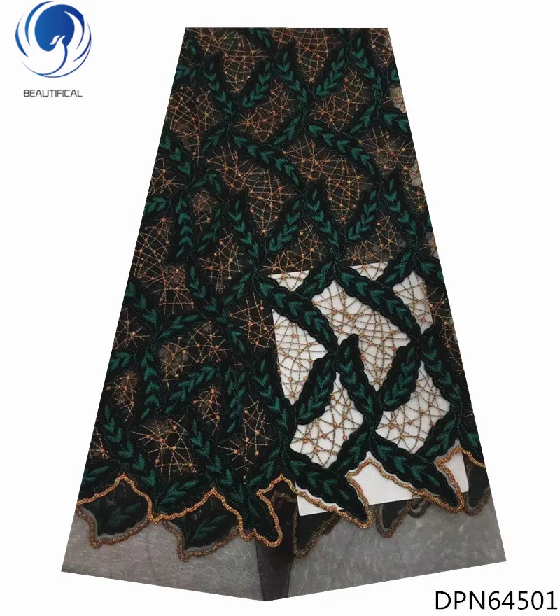 

BEAUTIFICAL Dresses Material Indian Black Mesh Tulle Net Laces 2018 french net lace for women evening party 5yards/lot DPN645