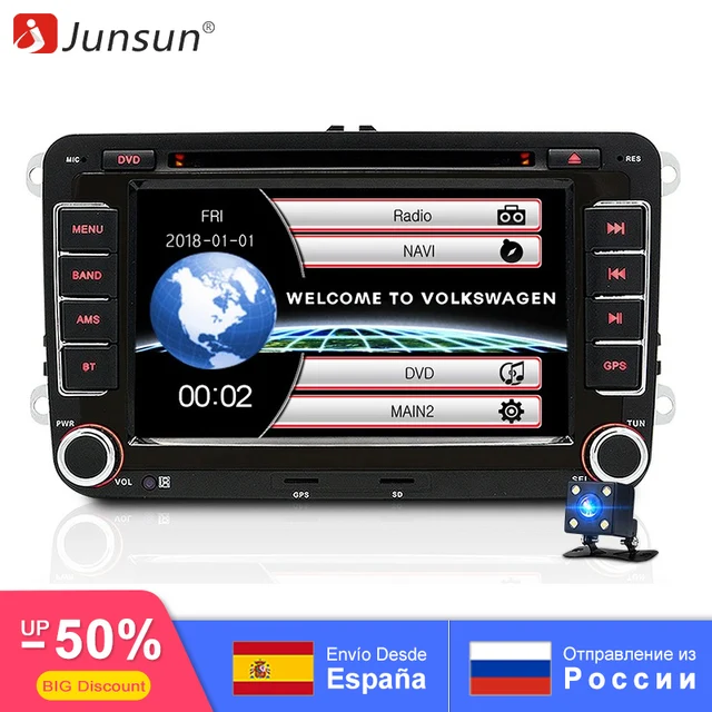 Junsun магнитола 2 Din автомагнитола ДВД плеер GPS IPOD навигацией автомагнитолы для skoda rapid octavia yeti vw polo passat b6 b7 jetta touareg автомагнитолы