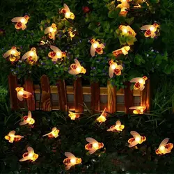 Mikksire Шторы пчелы огни Строка дом вечерние Декор эффектный с 10 светодиодный бусинами Guirlande Lumineuse Exterieur гирляндой K25