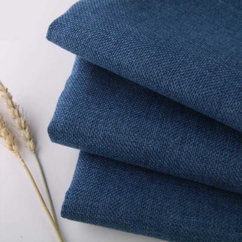 1 м/лот льняная ткань диванная подушка ткань сделай сам Ремесло швейная ткань уличная льняная смешанная ткань обивка - Цвет: dark blue